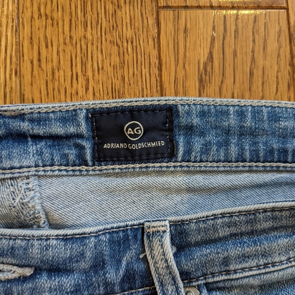 AG Adriano Goldschmied Legging Super Skinny Distressed Ripped Jeans size 31 31R - Picture 9 of 11